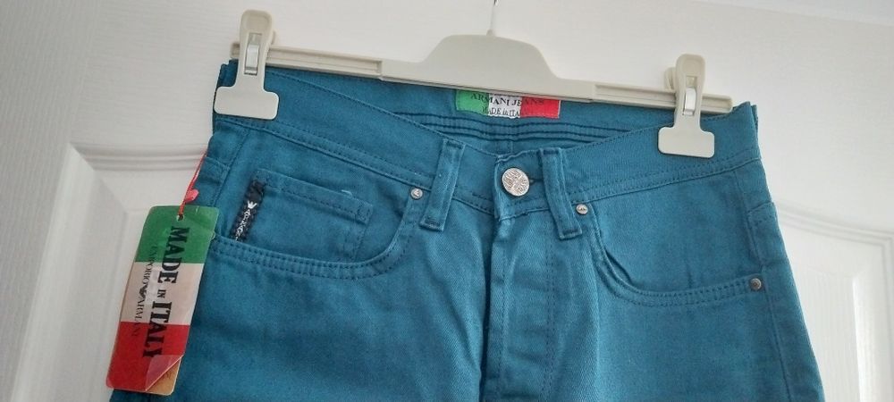 Jeans drepți Emporio Armani turcoaz W29 L34 NOI