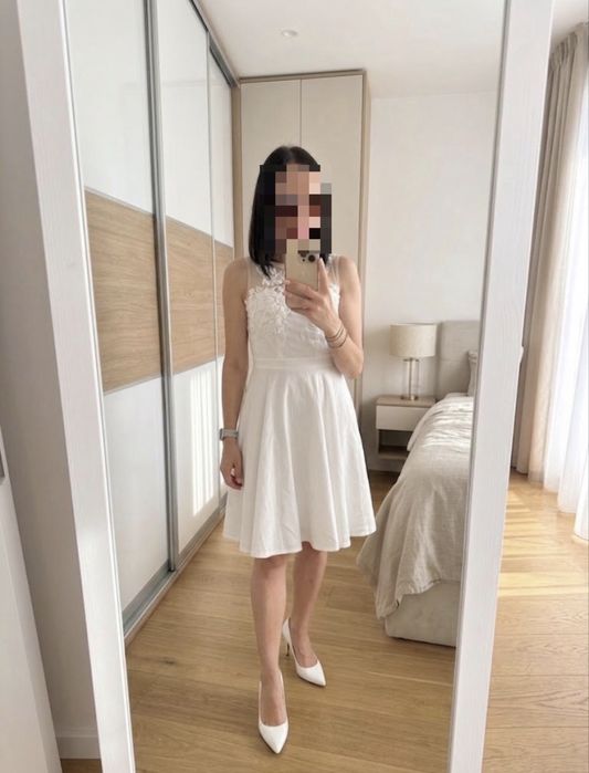 Бяла официална рокля Zara