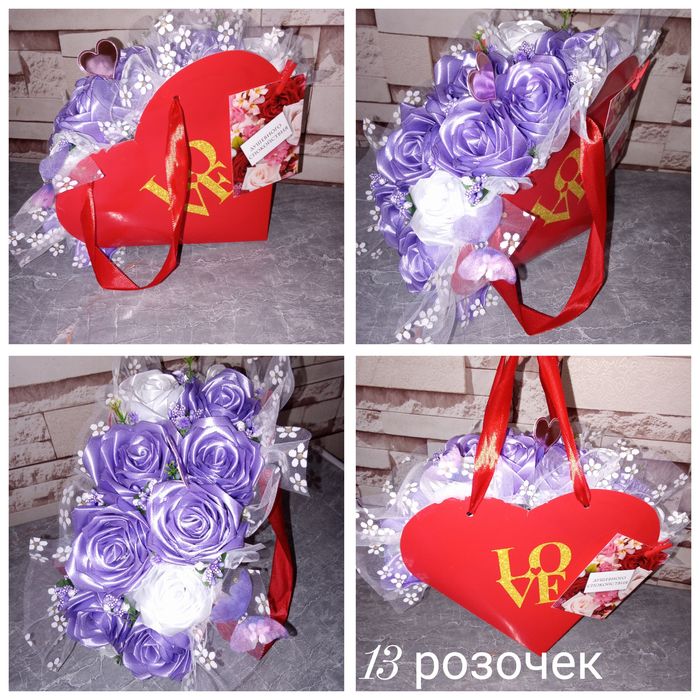 Букеты из атласных лент