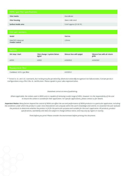 Професионална пречистваща машина за въздух  BOFA PrintPRO Universal