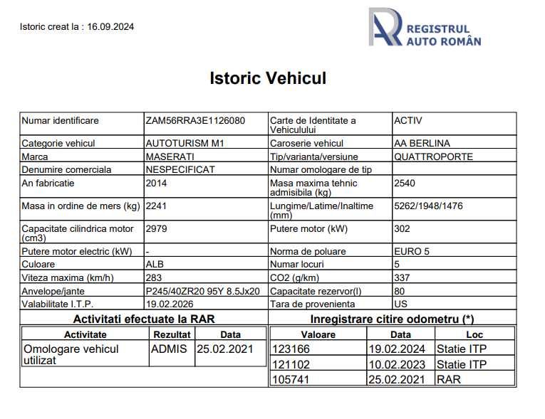 Maserati Quattroporte Q4 127.00KM REALI, motor Ferrari 410CP, 4X4