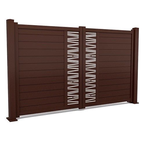 Set porți metalice din aluminiu Omar, Maro închis RAL 8017