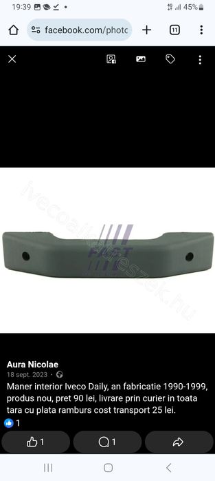 Mâner iveco daily exterior cu cheie butuc