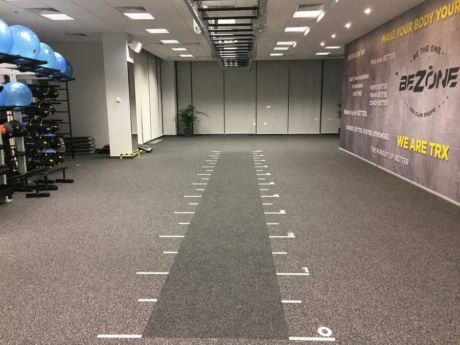 Резиновое рулонное покрытия для тренажерных залов и фитнес центров
