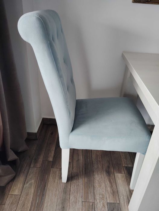 4  sau 6 Scaune living catifea impermeabile, picioare lemn masiv fag