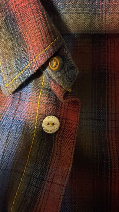 Cămașă în carouri Hugo Boss Orange, mărimea L