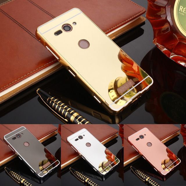 Husa / Bumper aluminiu + spate Oglinda pt. Sony Xperia XZ2, XZ2 Compac