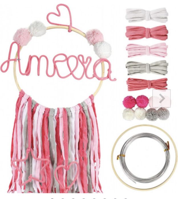 Kit pentru nume din sarma  fir tricotat captator de vise