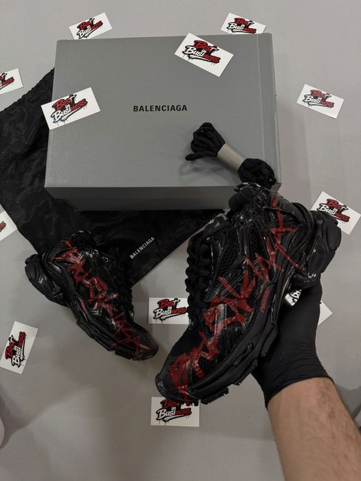 Adidașii Balenciaga Runner Graffiti Negri Noi Calitate Superioara