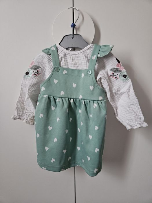 Salopeta body si rochita (sarafan) bebe fetita 3-6 luni