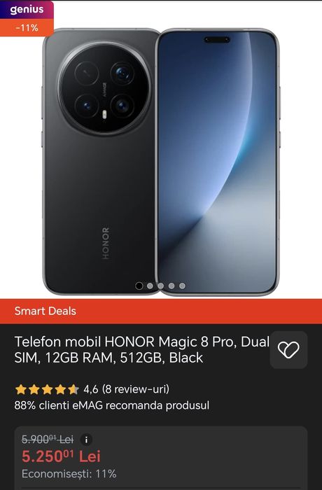 Honor magic 8 pro factură și garanție+ asigurare  2 ani
