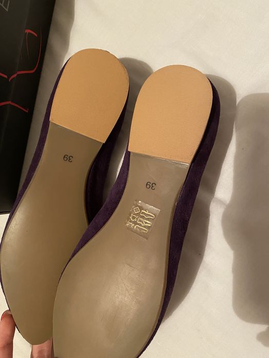 Balerini mov noi din piele naturala, masura 38/39 stil Marc Jacobs