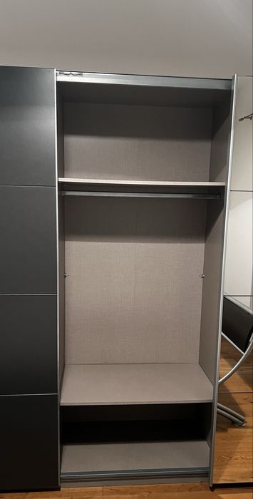 Dressing/Dulap 270/212/68 cm 3 usi culisante gri antracit si oglinda