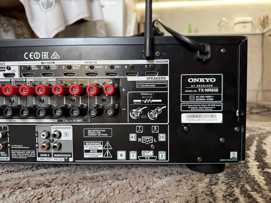 Onkyo TX-NR656 Blyetooth Wi-Fi 7.2 канала