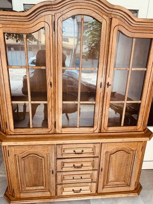 Масивна шведска витрина / бюфет – дъб, френски провинциален стил,