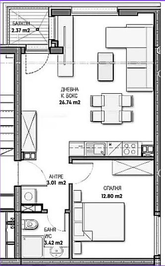 Продава се Двустаен апартамент в София, Младост 4 - 70 кв.м за 1217 €/кв.м - Снимка #3