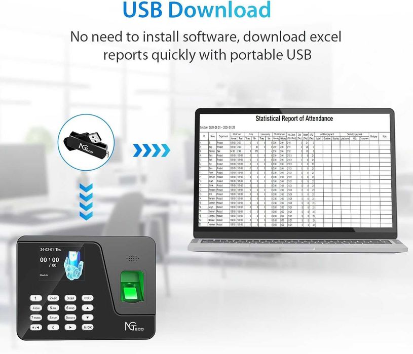 Aparat Pontaj (prezenta) Amprenta+ COD, 500 Utiliz, REDUS de la 500RON