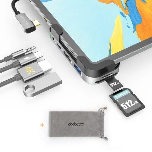 Dock USB C pentru tablete ieșire HDMI USB A USB C jack audio și SD