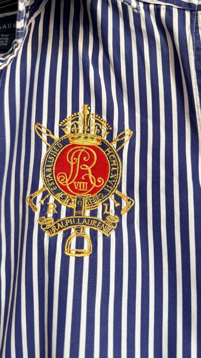 Cămașă Dama Ralph Lauren cu dungi și emblemă brodată – Mărimea 4 (S)