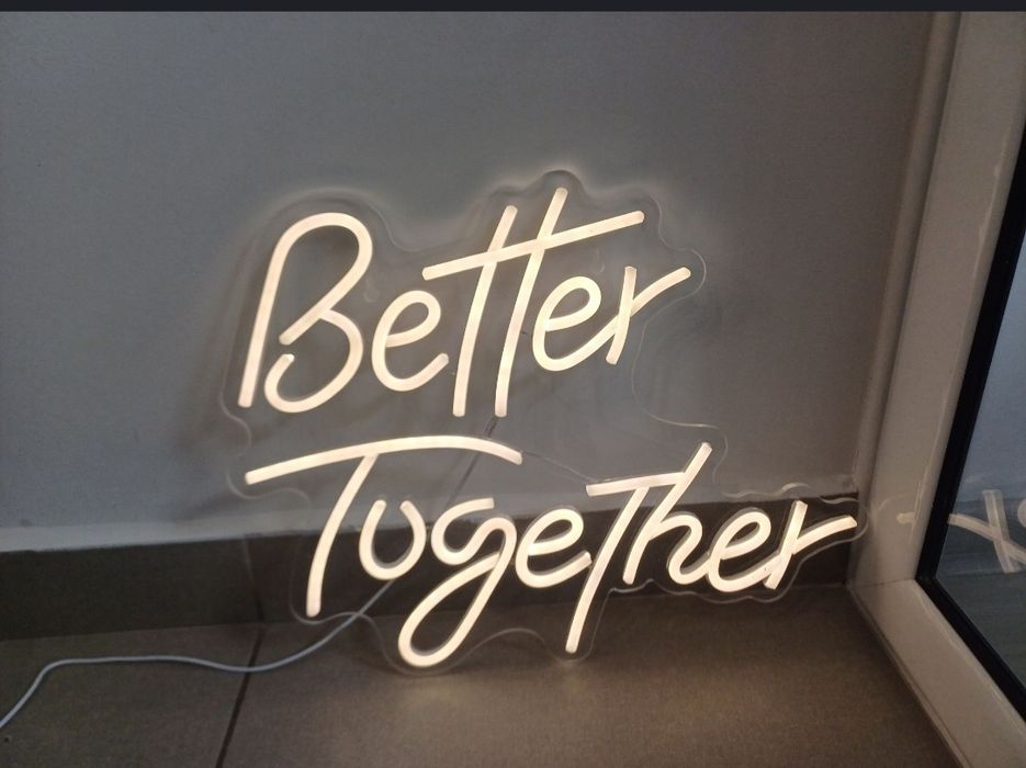 Semn luminos led neon, Better together 40x22 cm