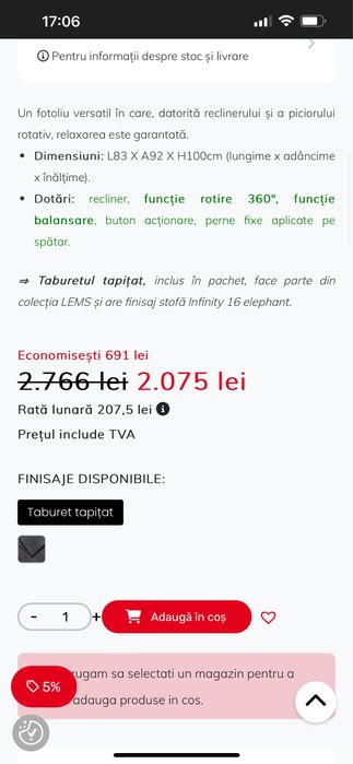 Fotoliu cu recliner Lems nou