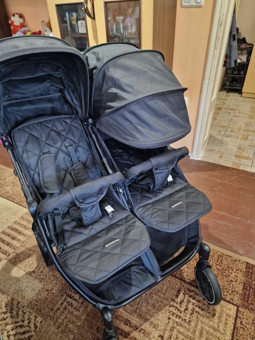 Количка за близнаци Kikka Boo Happy 2 Black 2023