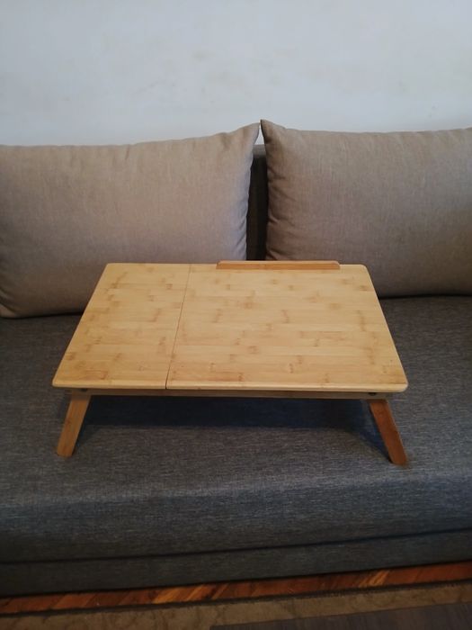 Бамбукова масичка за лаптоп/хранене в леглото