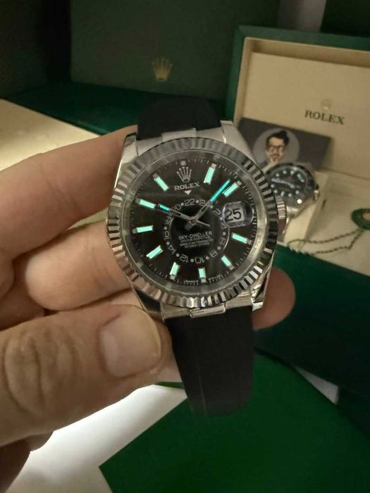 Rolex Sky-Dweller гума/сребро