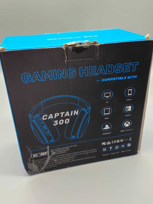 Безжичен геймърски хедсет Captain 300 -2.4GHz/Bluetooth 5.3/3.5 мм,LED