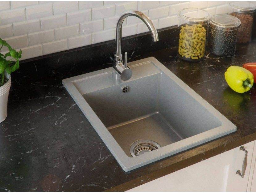 Гранитна Мивка за Кухня модел РИГА - Сива - Антибактериална