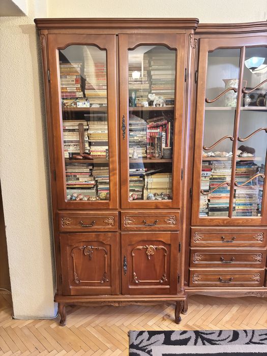 Bibliotecă Lemn Masiv Stejar – Vintage