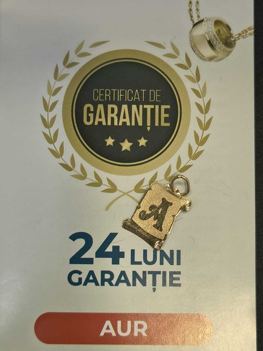Pandantiv din aur initiala "A" (AG32 B28995.2) 2 ANI GARANTIE!