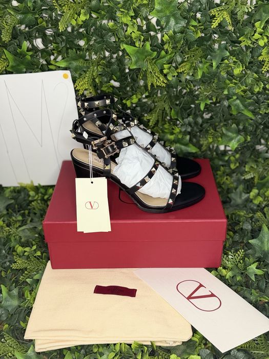 Pantofi/Tocuri Valentino Garavani Rockstud Ankle Strap Sandal 90 Mm