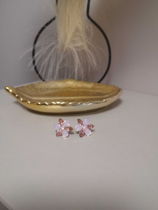 Дамски обеци Сваровски розови