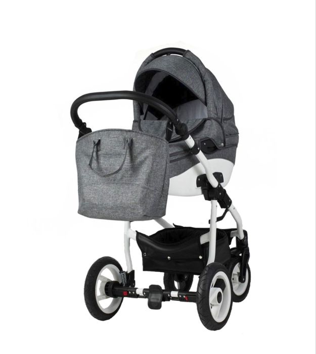 Бебешка количка Adbor Nemo len 3в1, Сив цвят