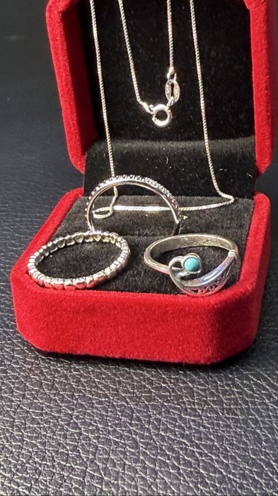 Сребърни пръстени синджир silver 925 чисто нови prasten lanec  sinjir
