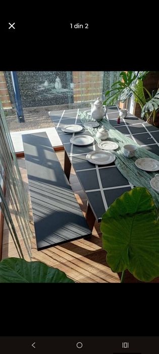 Masa living 180 lungime cu 2 băncuțe