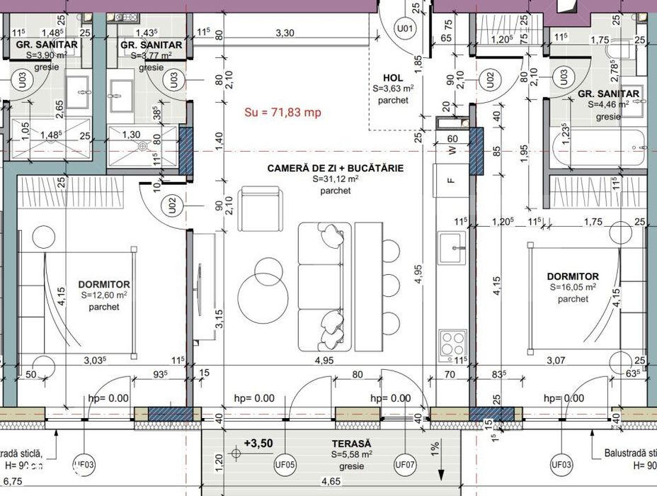 Apartament 3 camere, 71.38 mp, Comision 0, zona Iris