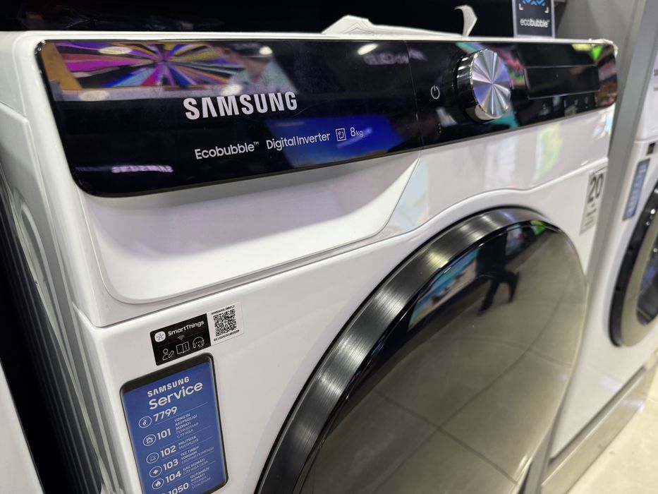 Стиральная машина SAMSUNG 8 кг WW80AG6L28BELD AI Inverter EcoBubble