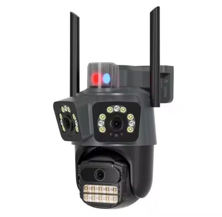 Camera Supraveghere 3 în 1 Wi-Fi PTZ, 15MP, 3 Lentile, Vizibilitate 100m, IP66,Aplicatie