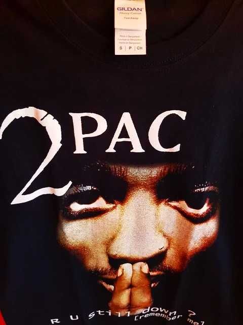 Тениска 2Pac дизайн Лице и Гръб, 100% памук, в черно  и Цветно (S) Нова!