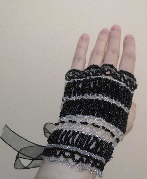 из бисера перчатка, митенка