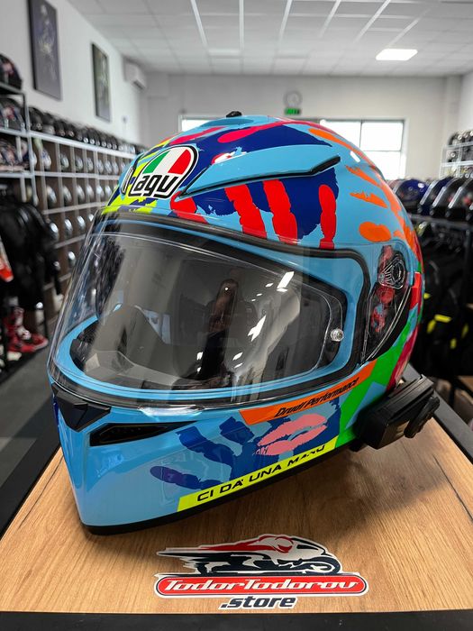 Мото каска AGV K3 SV VR 46,XL61-62см,разговорно устройство SENA,очила