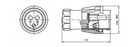 Букса НАТО / NATO 2 пина мъжка, букси камион тир