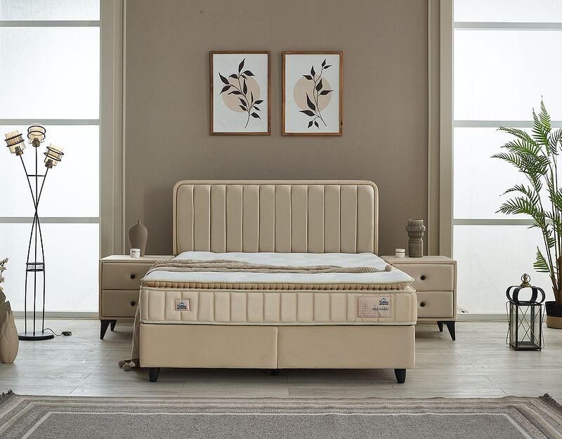 Тапицирано легло Marmaris Крем и Антрацит