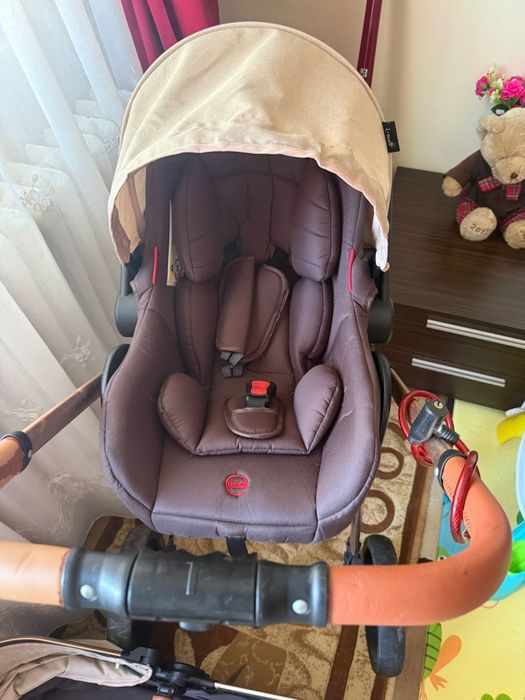 Căruț bebe cu landou și scoică auto