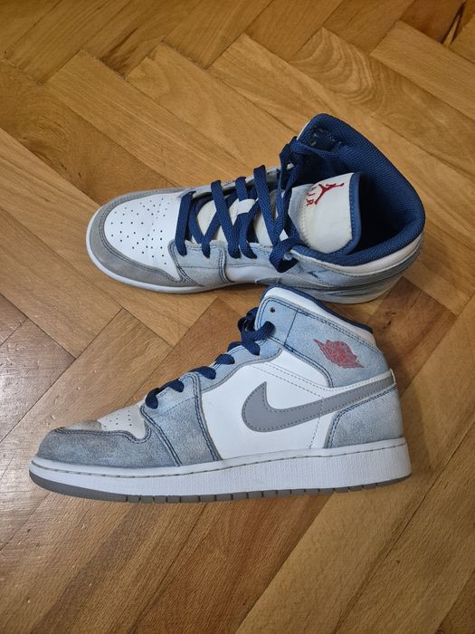 Vand sneackers Air Jordan 1 Mid French Blue Fire Red