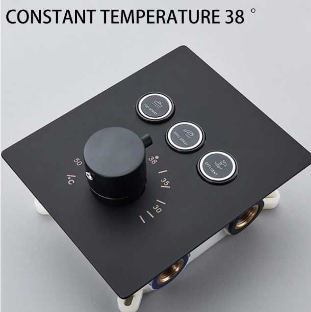 Baterie pentru dus incastrata termostatica cu 2 cai nikel periat