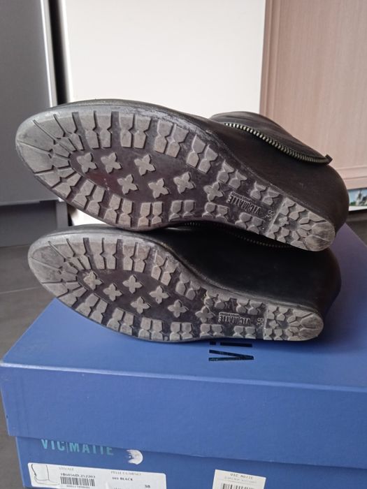 Ботуши от естествена кожа VIC MATIE, черен цвят -  38 номер!