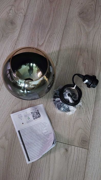 Lustră Opviq CAMINI 1xE27/40W/230V, metal, sticlă, negru, transparent, 1 bec